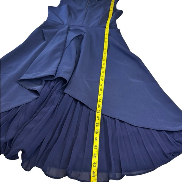 Kay Unger Begonia Ruffled ALine Midi-Dress Navy High Low Dress Sz8 Preppy - Picture 16 of 16